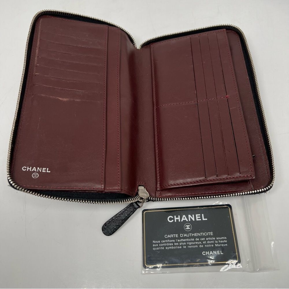 CHANEL Classic Zip Around Wallet Black Quilted lamb skin - Picture 8 of 15
